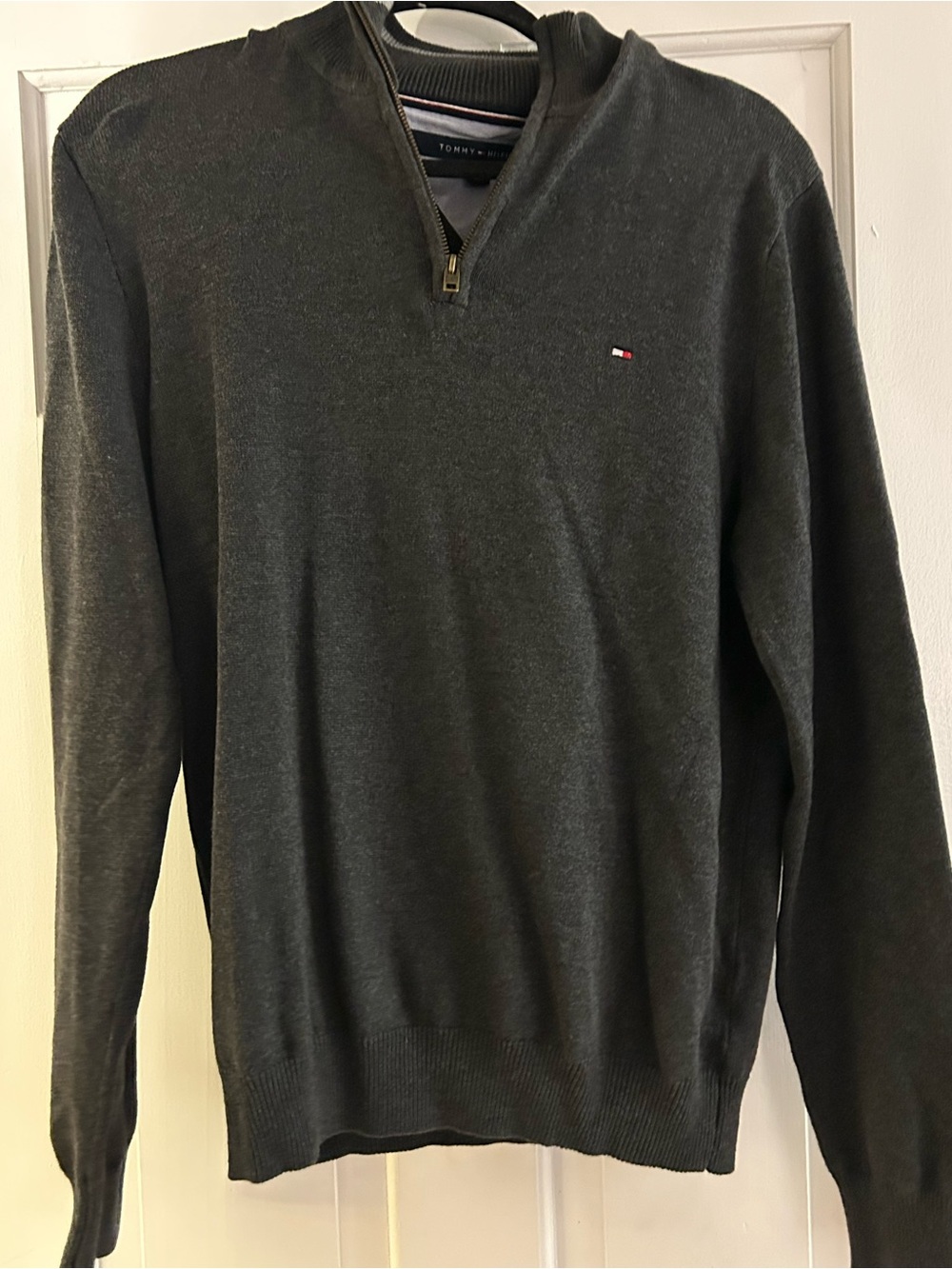 Tommy Hilfiger Men's Dark Charcoal Quarter-Zip Pullover